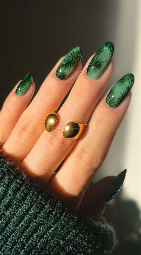 Trendy Ways To Wear Green Nail Designs Pine Green Nail Art Design