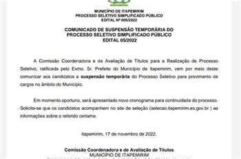 Prefeitura Municipal de Itapemirim MUNICÍPIO DE ITAPEMIRIM PROCESSO