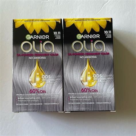 Garnier Hair 2 Pack Garnier Olia 11 Lightest Silver Blonde Permanent Hair Color No Ammonia