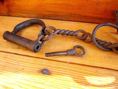 Antique Forged Shackles With A Native Working Lock And Key Etsy