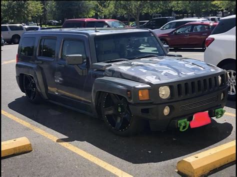 Slammed Hummer Are Cool But The Lime Green Hooks Monster Wheels And