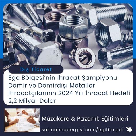 Ege B Lgesinin Hracat Ampiyonu Demir Ve Demird Metaller