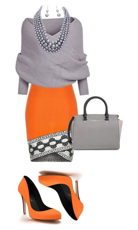 orange  gray fashion inspiration