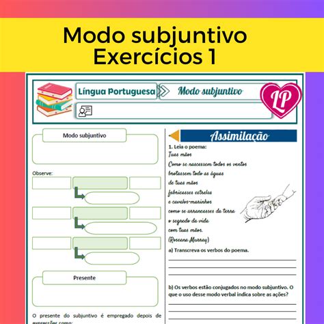 Modo Subjuntivo Exercícios 6 Ano - Modo subjuntivo – Exercícios 1 – Lição Prática