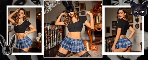 Amazon Avidlove Women Sexy Role Play Pleated Mini Skirt Ruffle Lingerie For Schoolgirl