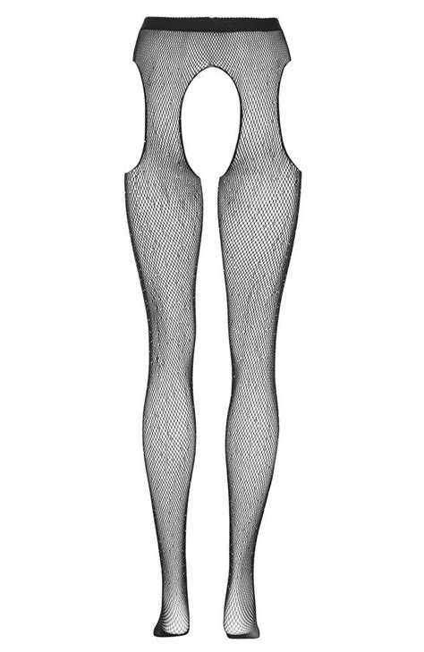 Collant A Giarrettiera A Rete Con Strass Milena Lingerie