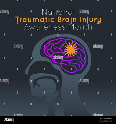 National Traumatic Brain Injury Awareness Month Vector Logo Icon