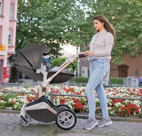 Hot Mom 2 Ultra Baby Stroller 360 Rotation Function Baby Carriage Pu