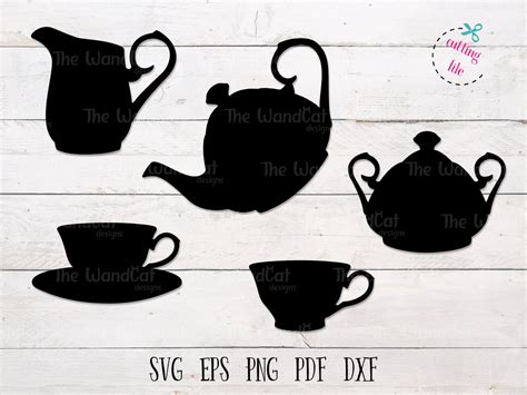 Tea Set Svg Teacup Svg Teapot Svg Tea Time Svg Files For Cricut And