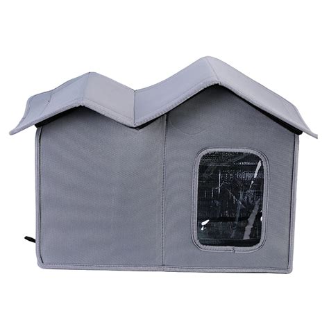 Gazechimp Outdoor Cat House,Weatherproof Pet Dogs Shelter, Feral Cats ...