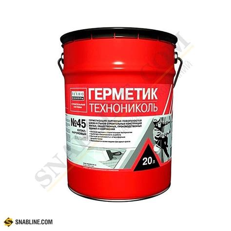 Герметик бутил-каучуковый ТЕХНОНИКОЛЬ №45 серый, 16 кг (артикул - тов ...