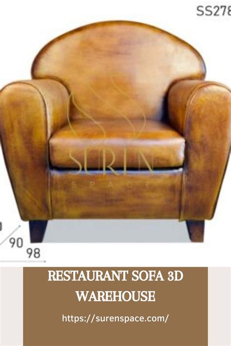 A Brown Leather Chair With The Words Restaurant Sofa 3d Warehouse On It