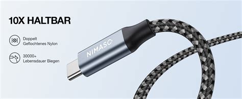 Nimaso Usb C Auf Usb C Kabel M Usb Typ C W V A Pd