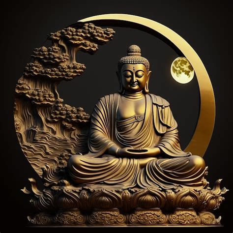 Premium Ai Image Gautam Buddha Statue Symbol Of Peace Wallpaper Ai