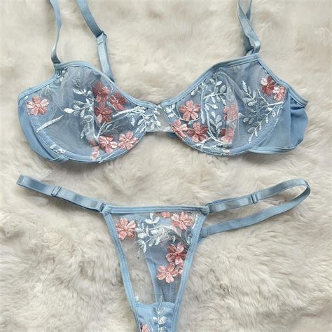 Lingerie Set Bra And Bikini Thongs Depop