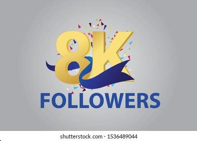 8k 8000 Followers Thank You Blue Stock Vector (Royalty Free) 1536489044 ...