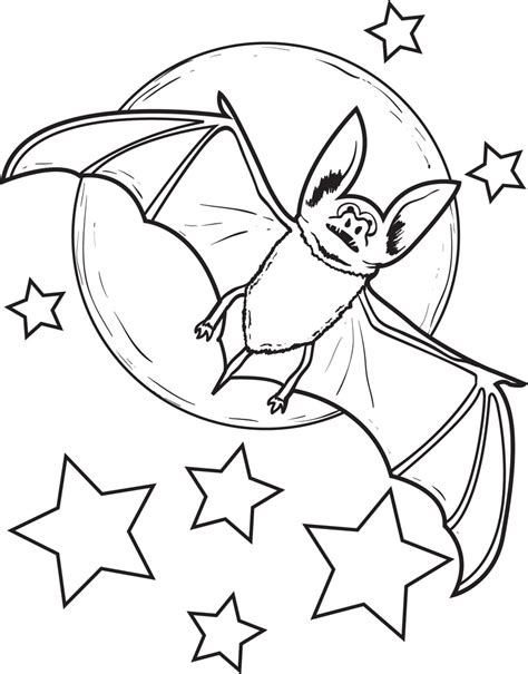 FREE Printable Bat Coloring Page for Kids #2 – SupplyMe