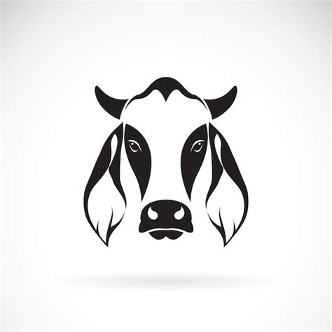 Vetor De Design De Cabeça De Vaca Em Fundo Branco Logotipo Da Vaca