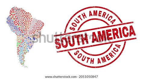 South America Map Collage South America Stock Vector Royalty Free