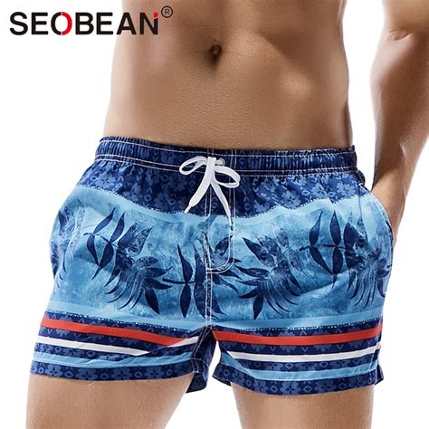 Seobean Brand Mens Beach Shorts Board Surfing Swimming Boxer Trunks