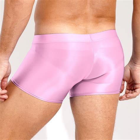 Men Glossy Boxer Swim Trunks Shorts Bikini Briefs Underwear Low Rise Swimwear EBay