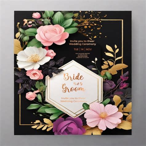 Premium Psd Editable Luxury And Floral Wedding Invitation Template