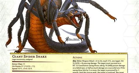 DND 5E Giant Spider Snake (Homebrew) UPDATED