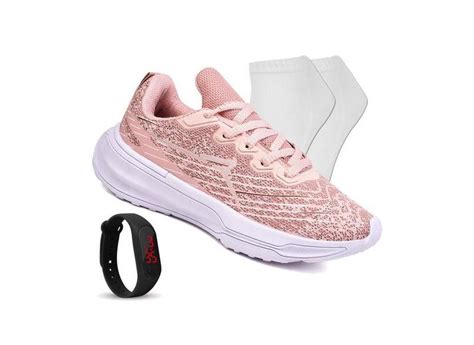 Tenis Feminino Academia Original Caminhada Barato R Nitro Nude Rel Em Promo O No Buscap