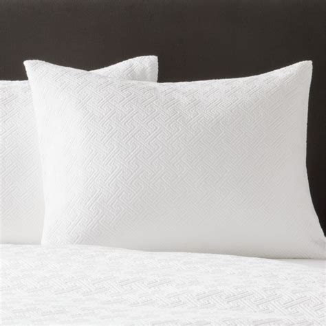 Varra Organic Cotton Jacquard White Pillow Shams Set of 2 | CB2