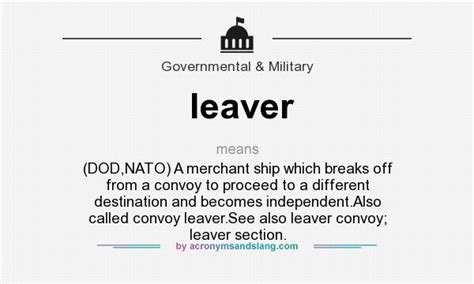 leaver  definition  leaver leaver stands  dod