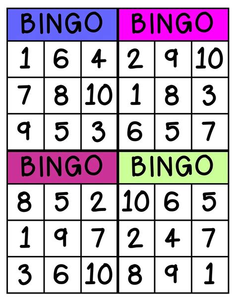 Bingo De Numeros Para Imprimir