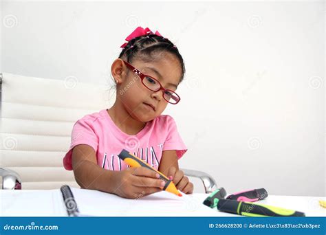 4 Year Old Brunette Latina Girl With Autism Spectrum Disorder ASD Like Asperger Rett And Heller