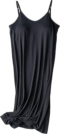 Women S Adjustable Spaghetti Straps Built In Padded Shelf Bra Lingerie Lounge Full Slips Pajama