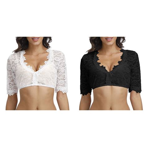 Pack Women Pc Underwire Lingerie Lace Vest Women S Elegant Dirndl Blouse Black Dirndl Blouse