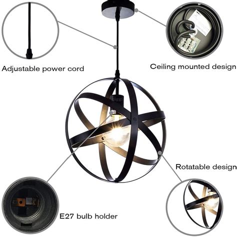 Black Industrial Ceiling Light