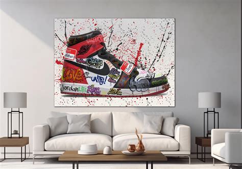 Shoes Graffiti Canvas,framed Wall Art,jordan Shoes,hype Sneakers,air