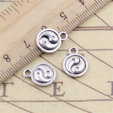 Pcs Charms Tai Chi Yin Yang X Mm Tibetan Silver Plated Pendants