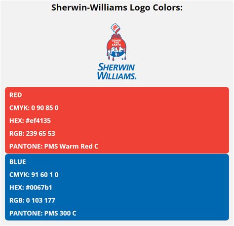 Sherwin Williams Colors HEX RGB CMYK PANTONE COLOR CODES OF SPORTS