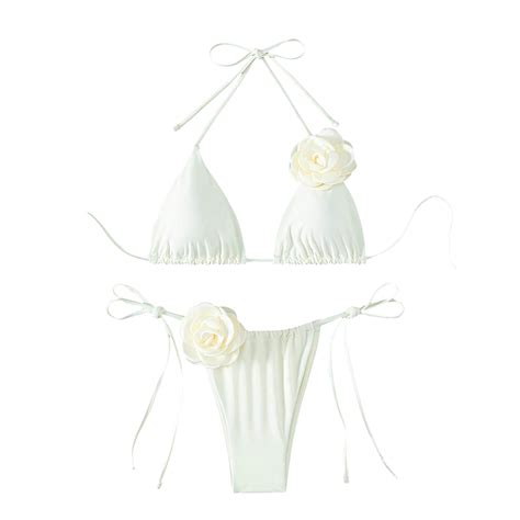 Abomasnow Triangle Bikini Sets For Women Sexy Halter Tie Side String High Cut Thong Swimsuits