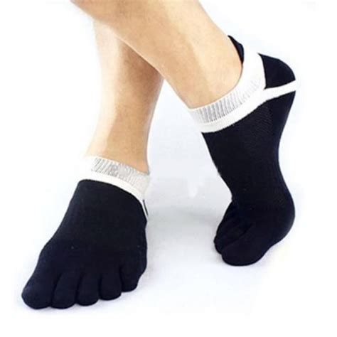 Luxsea Men Nonslip Yoga Grip Toe Socks Cotton Toe Socks Pure Sports