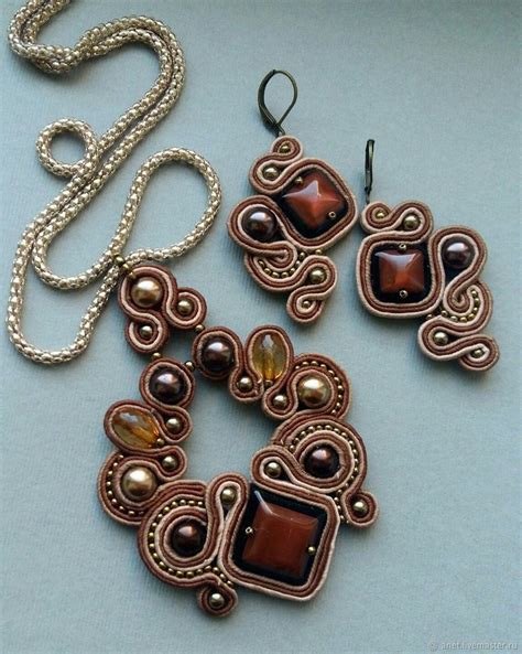 Купить Сутажный комплект Кулон и серьги в интернет магазине на Ярмарке ...