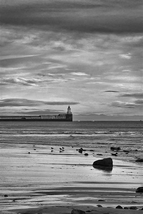 Cambois Pier From Blyth Beach by Jim Jones