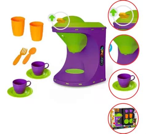 Kit Brinquedo Cafeteira Som E Luz App Game Colorida MercadoLivre