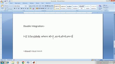 Solver For Single And Double Integration In Matlab Software YouTube