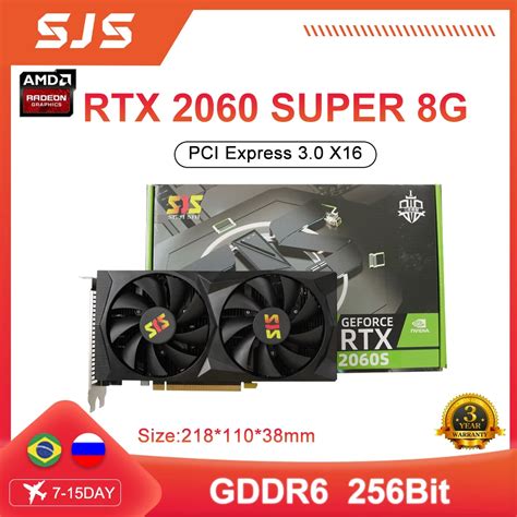 SJS RTX 2060 슈퍼 그래픽 카드, 데스크탑용 게이밍 GDDR6 256 비트, RTX2060s 마이닝 PCI 익스프레스 ...