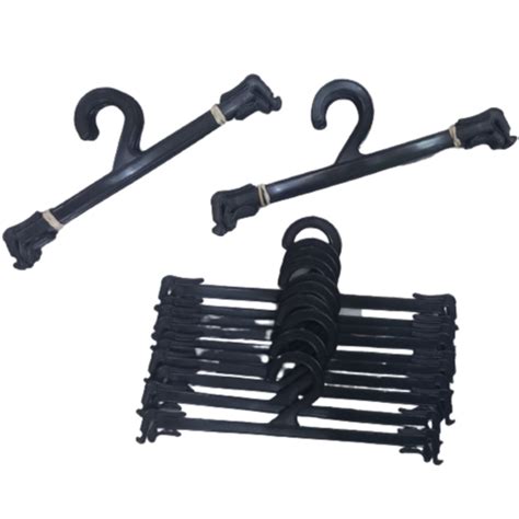 Kit 100 cabides de plástico preto para moda íntima lingerie moda infantil para organização