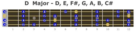 Bass Guitar Major Scales Notes Fretboard Diagrams Bass Player Center