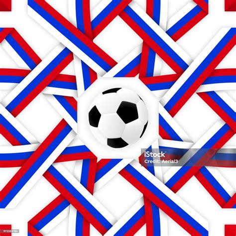 Desain Poster Olahraga Sepak Bola Pola Mulus Dengan Warna Bendera Rusia