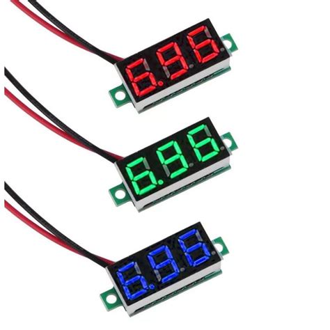 Цифровой DC вольтметр 0.36' DV-01, красные цифры на экране купить по ...