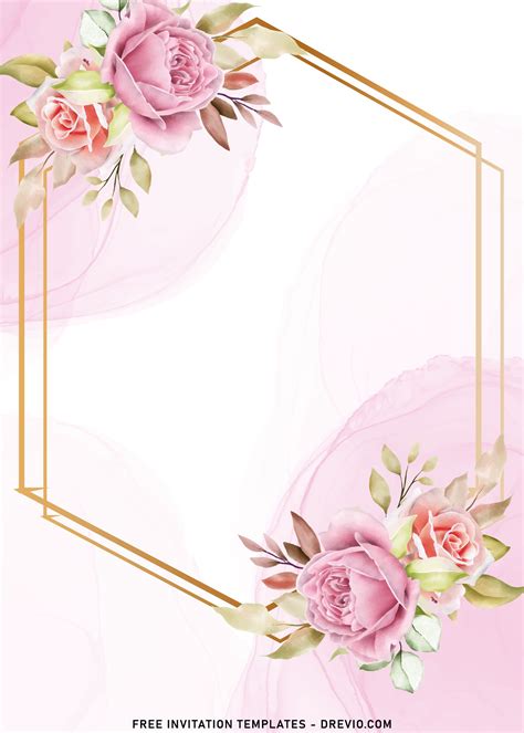 11 Watercolor Bouquet Of Roses Wedding Invitation Templates Download